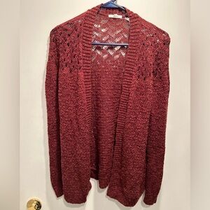Maurices, small burgundy cardigan
